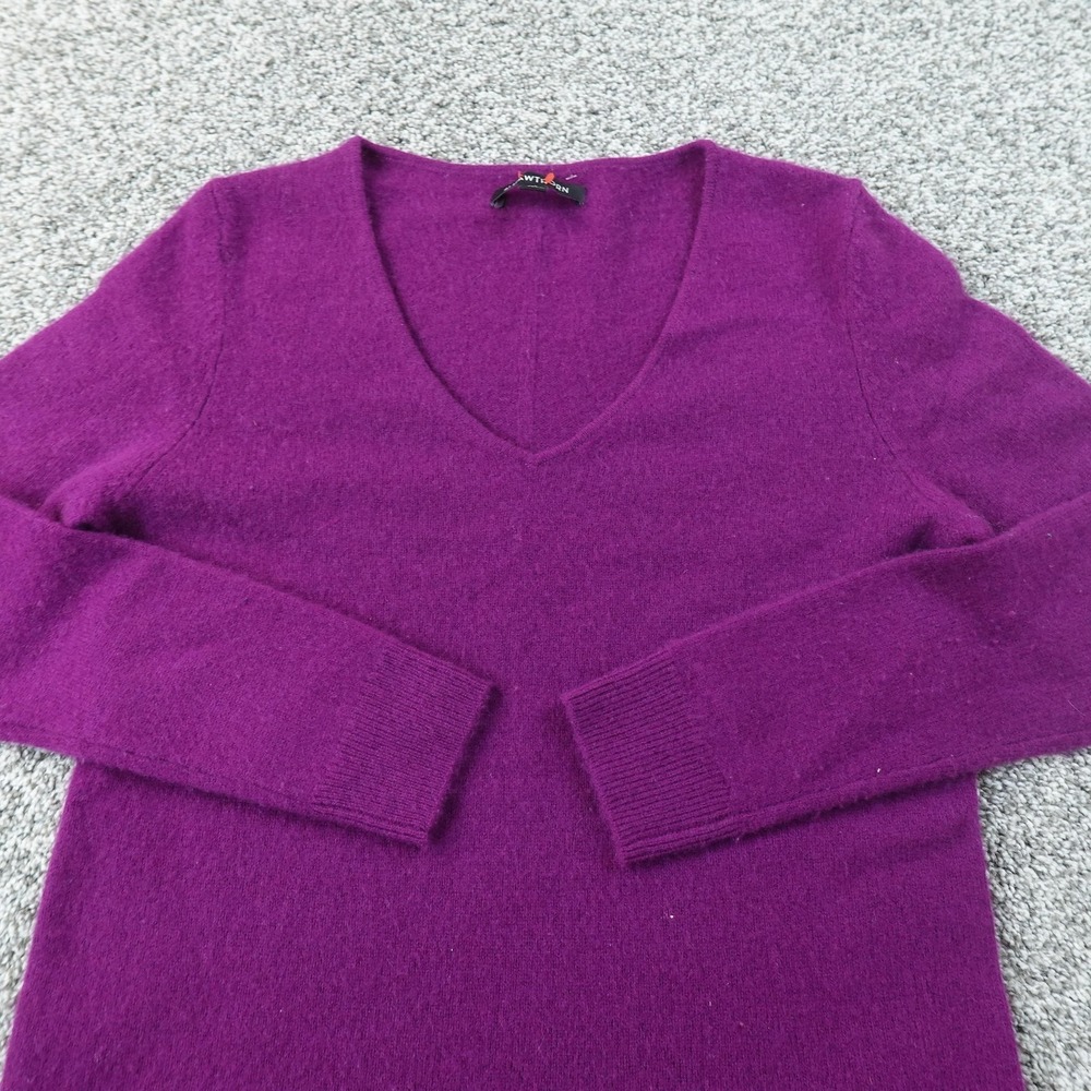 41 Hawthorn Sweater Womens S Purple Cashmere V Neck Pullover Knit Soft Cozy Top